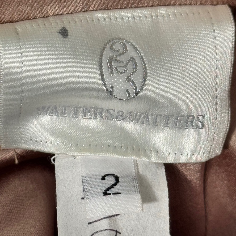 New Watters & Watters Strapless Satin Wedding Formal Gown Size 2 Blush Champagne - Picture 11 of 16